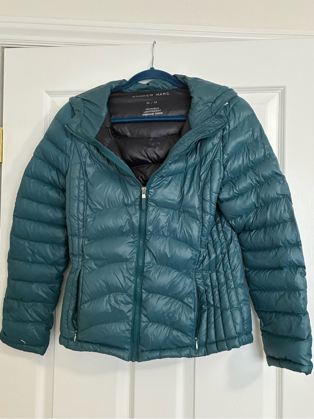 Andrew Marc Teal Quilted Packable Down Puffer Jacket
